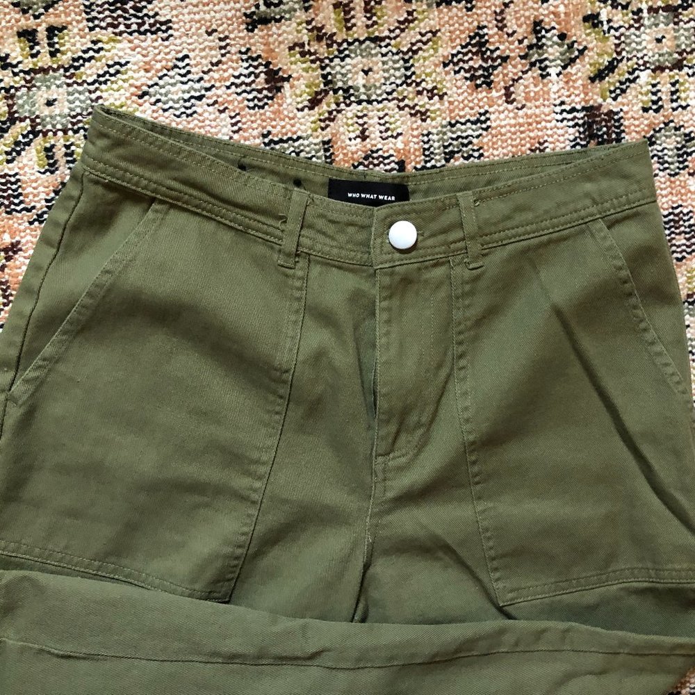 Canvas Cargo Pants Olive Green Who What Wear
